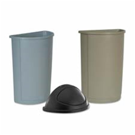 EAT-IN Wastebasket- Half Round- 21 Gallon- 12in.x21in.x28-.63in.- Gray EA1189941